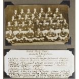 Rugby postcard plus legend by Jerome c1930's, produced from original photo. British Rugby Team to