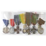 Various Foreign medals inc French Croix de Guerre 1914-1915, and 1914-1917, Medaille Militaire, St