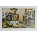 Louis Wain cats postcard - Hartmann: The Busy Fluffkin Family in the Kitchen, postally used