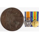 BWM & Victory Medal + Death Plaque to 22522 Sjt James William Holroyd 12th Bn Manchester Regt. KIA