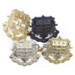Badges (4) original Millhill School O.T.C., London, 1 bronze, 2 brass and 1 staybrite (one brass