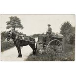 Butchers delivery roundsman & cart for Clarkes of Hartest R/P   (1)