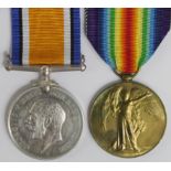 BWM & Victory Medal to S-16012 Pte W J Bradley Rifle Brigade. KIA 25/8/1916 with the 12th Bn. Born