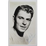 Ronald Reagan hand signed RP postcard in an early acting pose