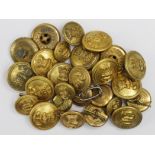 Victorian gilt Naval buttons, large size (14) small size (13)