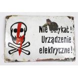 WW2 Czech/Polish electric fence sign possible POW or Concentration camp.