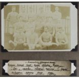 Rugby postcard plus legend by Jerome c1930's, produced from original photo. Lancaster 1891 Team