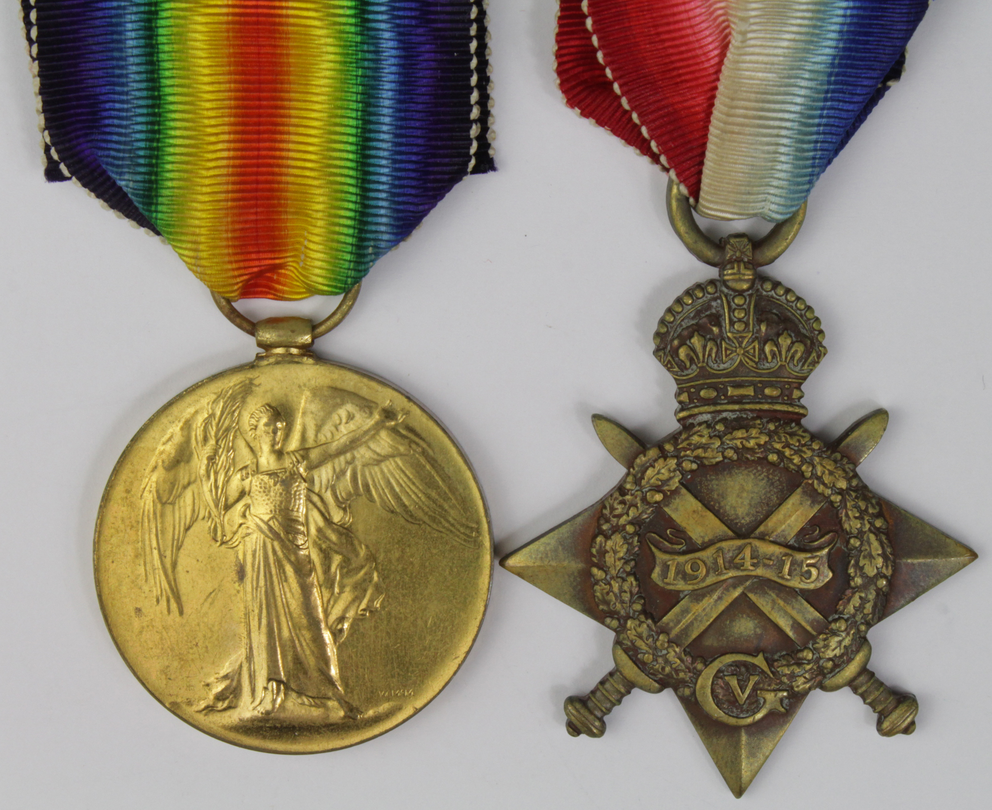 1915 Star and Victory Medal to 8972 C.S.May J Palmer Essex Regt. KIA 20/7/1916 with the 10th Bn.
