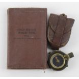 WW1 1917 dated pocket compass in leather case with 1914 field service pocket book.