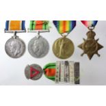 1915 Star Trio to 1518 Pte W A Patten Essex Regt. Served with 4th Bn. Defence Medal and Safe Driving
