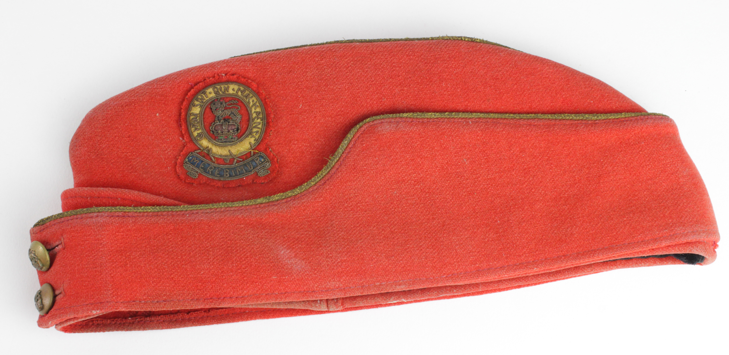 15th / 19th Hussars Officers dress sidecap, a little service wear overall.