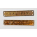 WW2 bars for Stars, bars 'Pacific' and 'North Africa 1942-43', originals. (2)