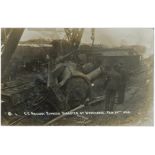 Railway Disaster at Woodhouse: A superb real photo postcard of the Great Central Railways Express