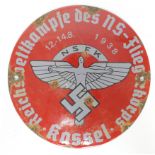German 1938 dated NSKK round enamel plaque some light rusting.