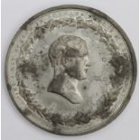 British Commemorative Medal, white metal d.54mm: Death of Emperor Napoleon 1821, by Thomason &