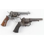 19th Century Belgium Pin Fire Pocket Revolvers (2)