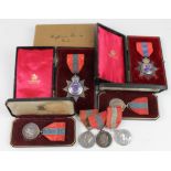 Imperial Service Medals - EDVII (Star) unnamed in original case, GV (Star) unnamed in original case,
