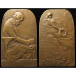 German Commemorative Plaque, bronze 72x44mm: Heinrich Heine (writer) 1797-1856, by H. Kautsch, GVF