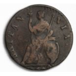 Farthing 1698, scarce date, Fine, date slightly off-flan but identifiable.