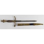 Dagger fashioned from a customised old continental sword. Sold as seen