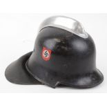 German WW2 double decal Police Fire Service helmet. Nice example all complete.