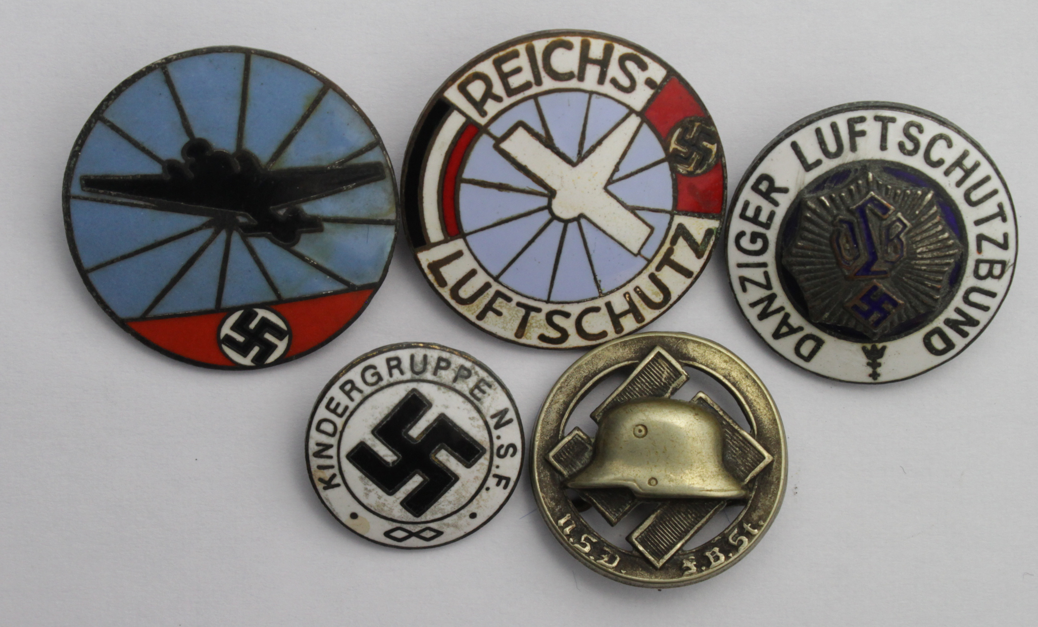 German lapel badges inc 2x for aircraft spotting, one pin missing