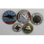 German lapel badges inc 2x for aircraft spotting, one pin missing