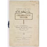 Cardiff City FC - 1927 FA Cup Final - Celebration Dinner Menu on the occasion of winning the English