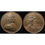 British Commemorative Medal, bronze d.37mm: Death of Bishop Benjamin Hoadley 1761, by J. Kirk, GEF