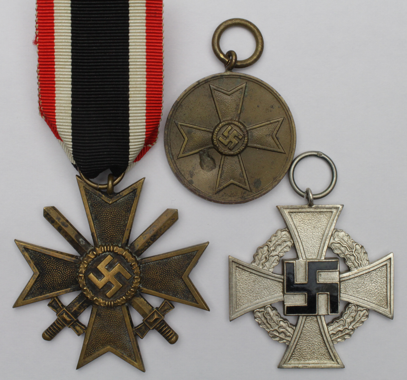 German 25x year Faithful Service Cross & War Merit Cross & medal ( 3x)