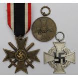 German 25x year Faithful Service Cross & War Merit Cross & medal ( 3x)