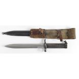 Bayonet: A Swedish Model 1896 knife bayonet. Mint blade 8". Ricasso marked 'E J' Crown over