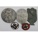 German lapel badges & day badges (5x)