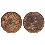 Australia, E. De Carle & Co., Auctioneers & Land Agents, Melbourne Victoria Penny 1855, KM# Tn55, AU