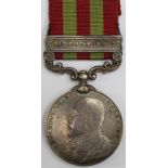 India Medal 1896 EDVII with bar Waziristan 1901-2 named 1422 Sepoy Mohn Singh 1st Pnjb Infty. (