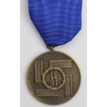 German SS 8 Years LS&GC medal, tear drop ring