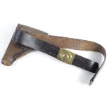 German early SA leather belt plus Tab, with belt buckle in brass, and holster maker marked 'hsy'.