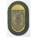 German Cholm arm shield 1942, no cloth but complete