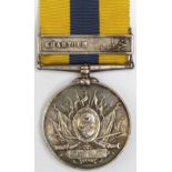 Khedives Sudan Medal with Khartoum clasp in silver, named to (4)558 Pte T W Smith 5th Fus. Few small