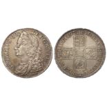 Halfcrown 1746/5 D. Nono, LIMA below bust, S.3695A, GVF