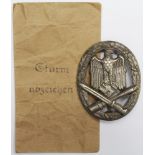 German style General Assault Badge in paper packet