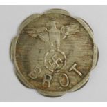 German early Nazi BROT token unmarked silver (28mm)