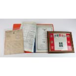 German various WW2 documents inc U Boat institution Document 13/10/1939, red folder of various