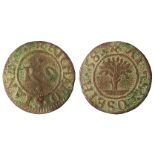 Essex 17th. century farthing token of Richard Stanly of St Oseth '58, D.286, very rare, VF/NVF