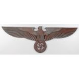 German WW2 Wall or large Vehicle Eagle, unusual form, probably political style eagle, very