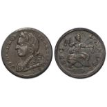 Evasion Halfpenny : GULIELMUS SHAKESPEAR (William III portrait?) / ENGLANDS, GLORY in exergue, VF, a