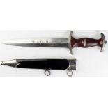 German SA Dagger with black scabbard which has been personalised with an extra suspension ring.
