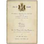 Cardiff City FC - 1927 FA Cup Final - City of Cardiff Dinner Menu given by the Mayor and Mayoress