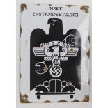 German WW2 NSKK enamel plaque some light rusting.