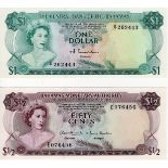 Bahamas (2), 1 Dollar dated 1974 & 50 Cents dated 1968 (TBB B301a & B201a, Pick35a & 26a)
